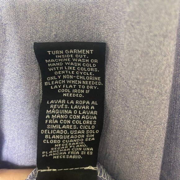 Zac & Rachel Button Down Tunic Top Womens Petite L Blue Ombre Blouse Long Sleeve - Picture 6 of 10